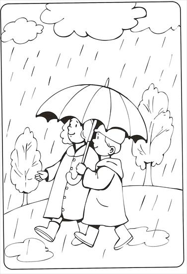 parasolki, deszcz - pogoda, deszcz, jesień - kolorowanka 42.jpg