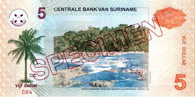 Suriname - SurinamPNew-5Dollars-2004-donatedbos_b.jpg