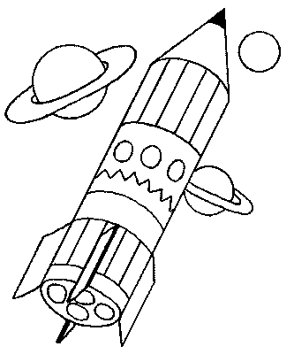 Kosmos - rakiety - kolorowanki 1.bmp