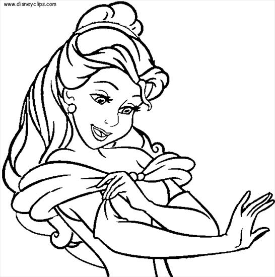 Piękna i Bestia - Księżniczki Disneya Bella - kolorowanka 5.gif