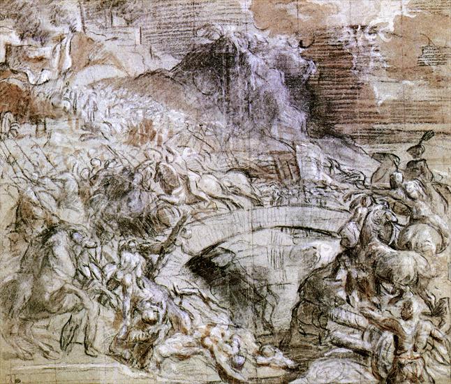 Tintoretto Jacopo Robusti 1518-1594 - 1538 Titien, La Bataille de Spolte, Crayon et craie noire, 38,1x44,2 cm.jpg
