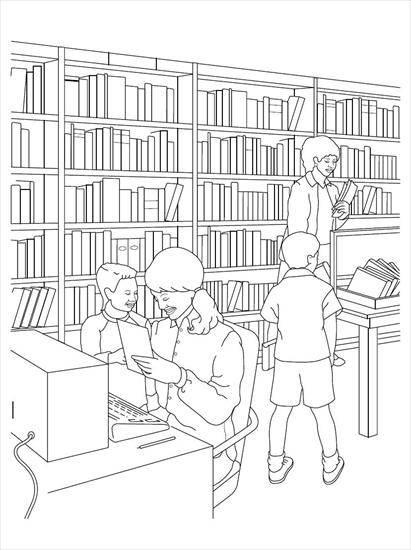 Biblioteka, książka - biblioteka - kolorowanka1.JPG