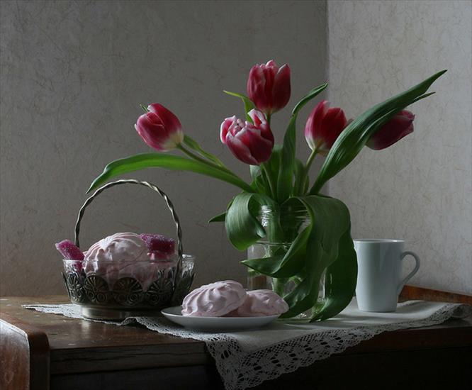 gify-kawa i cos do niej - kawa ciastka tulipany_3091.jpg