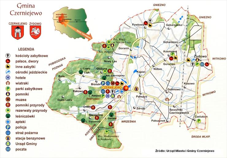 TURYSTYKA - Mapy, przewodniki - Gmina Czerniejewo - MapaGminyCzerniejewo.jpg