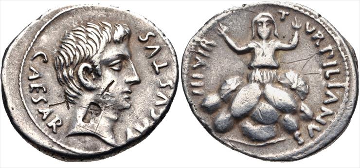 Rzym starożytny - numizmatyka rzymska - obrazy - Augustus_Denarius_2300268.jpg