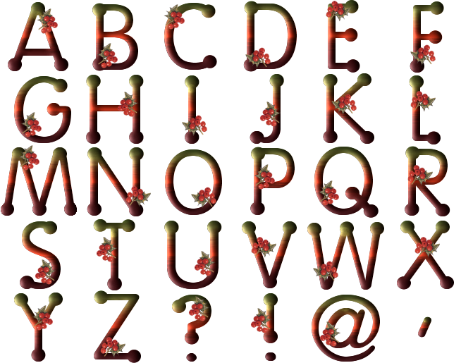 ALFABET - Alphabet - Christmas Berries by Lux.png