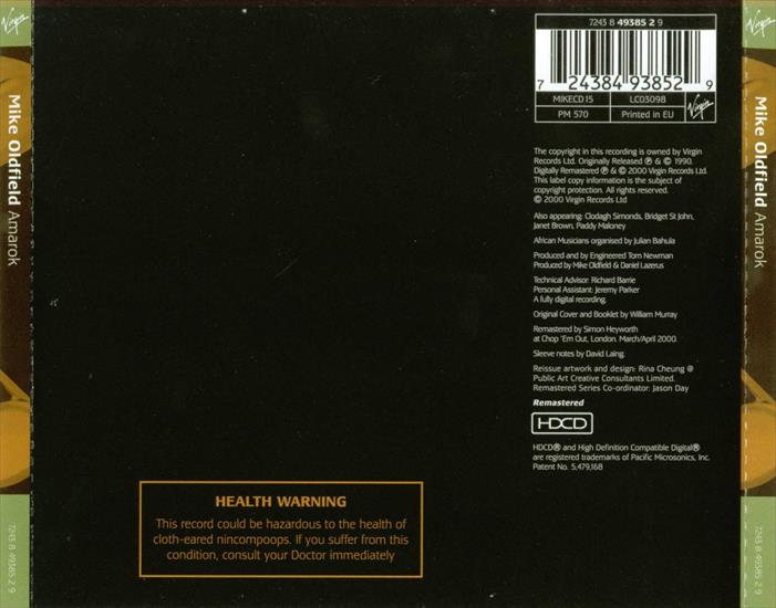 17 MIKE OLDFIELD - Amarok  1990  Remastered 2000 - Mike Oldfield - Amarok - Back.jpg