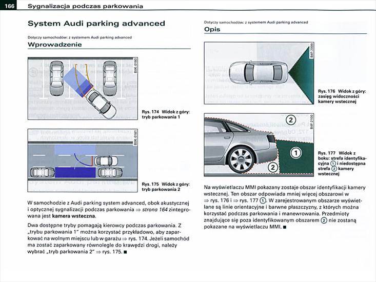 podręcznik  AUDI-A6  instrukcja - 166 Sygnalizacja podczas parkowania.jpg