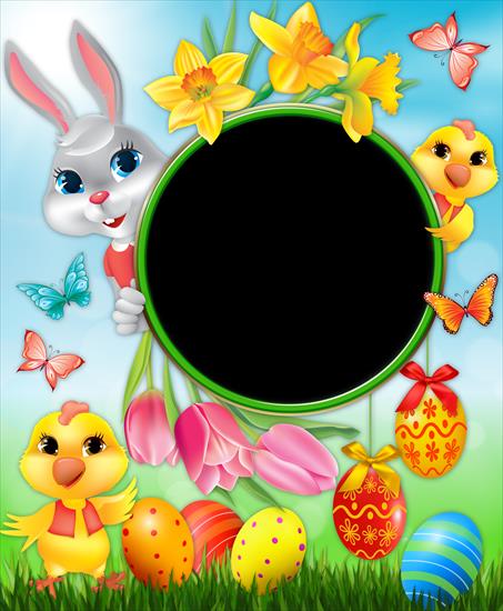 Ramki Photoshop Wielkanoc - chicken rabbit_1.png