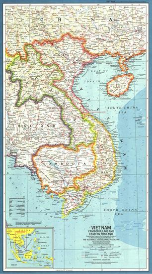 Mapy nowożytne - 057 - Asia - Viet Nam, Cambodia, Laos 1965.jpg