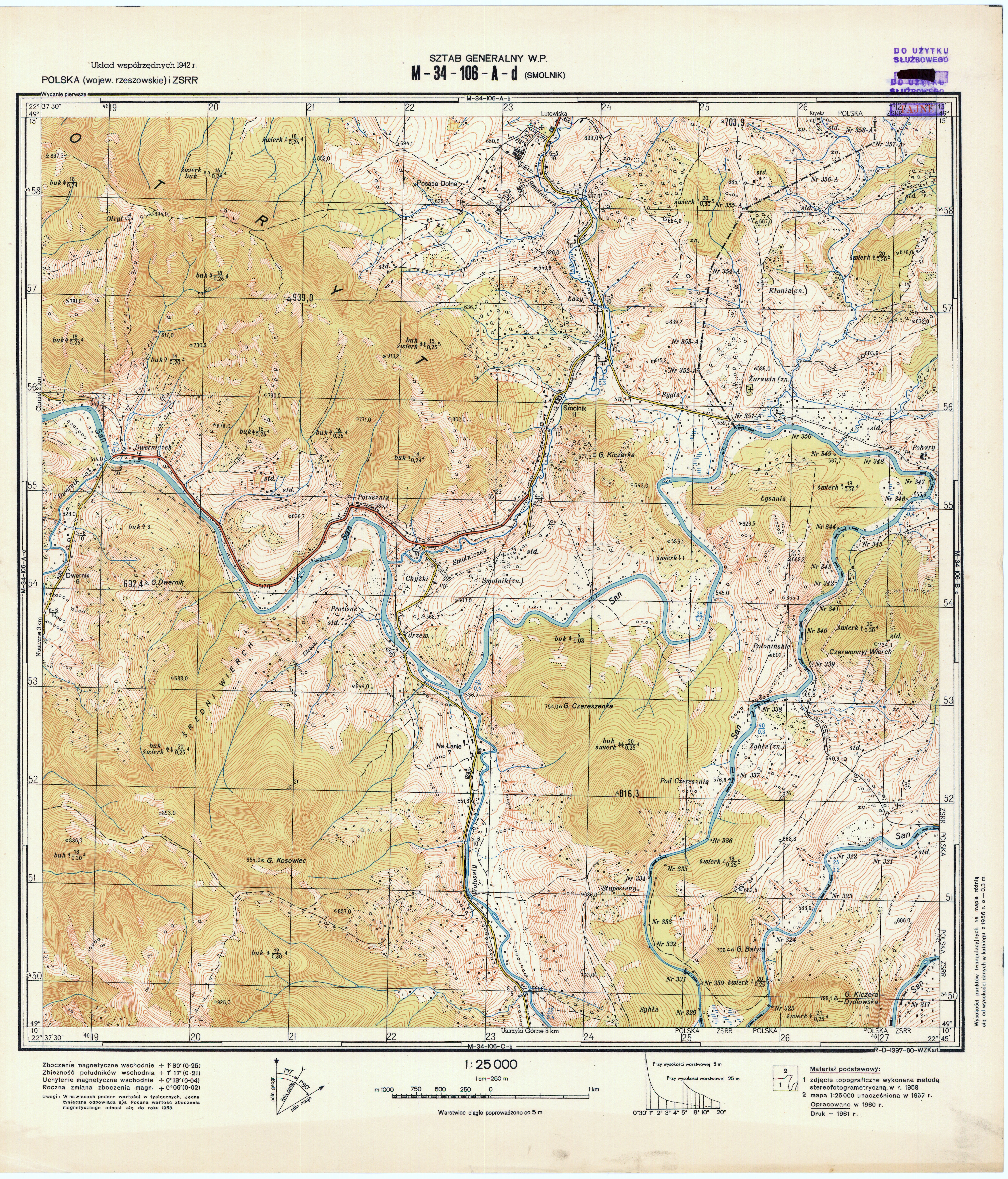 Mapy topograficzne LWP 1_25 000 - M-34-106-A-d_SMOLNIK_1961.jpg