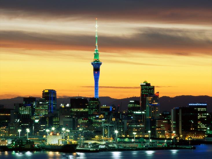 miasto nocą - Evening Glow, Auckland, New Zealand - 1600x1200 - ID 24528 - PREMIUM.jpg