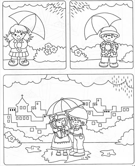 parasolki, deszcz - pogoda, deszcz, jesień - kolorowanka 21.jpg