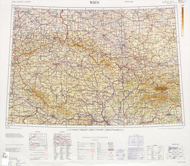 Mapy Polski z różnych okresów - East Germany, West Germany, Czechoslovakia, Austria, Poland, Hungary 1956.jpg