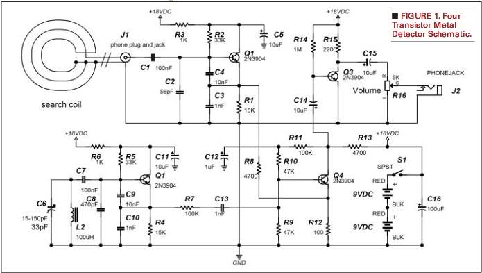  Schematy do wykrywaczy - Transistor Metal Detector.jpg
