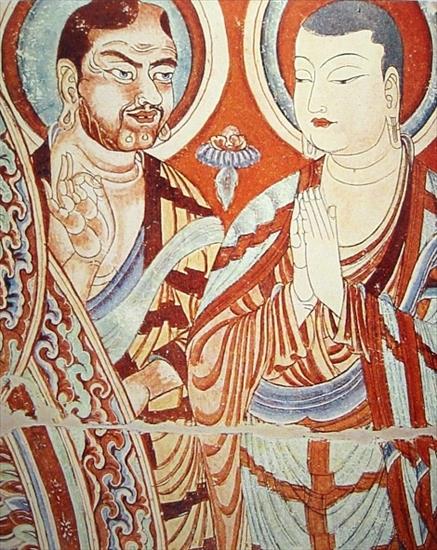 Azja Wewnetrzna Ś... - central_asian_buddhist_monks. Malowidło chińskie.jpg