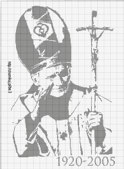 Haft Krzyżykowy MONOCHROMATYCZNY - papież,,1.jpg