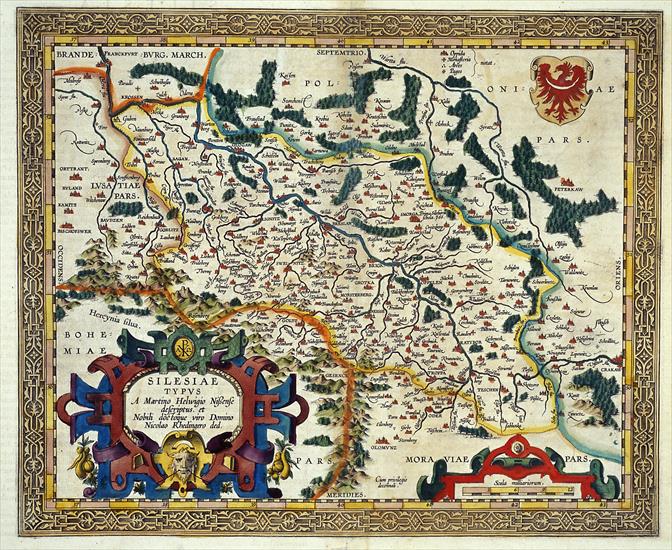 Mapy Polski - STARE - 1603 mapa slaska a.orteliusa przerobka m.helwiga,antwerpia.jpg