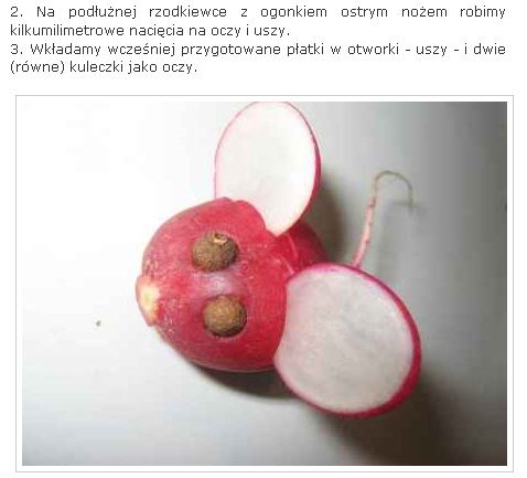Dekoracje potraw - myszka z rzodkiewki2.jpg