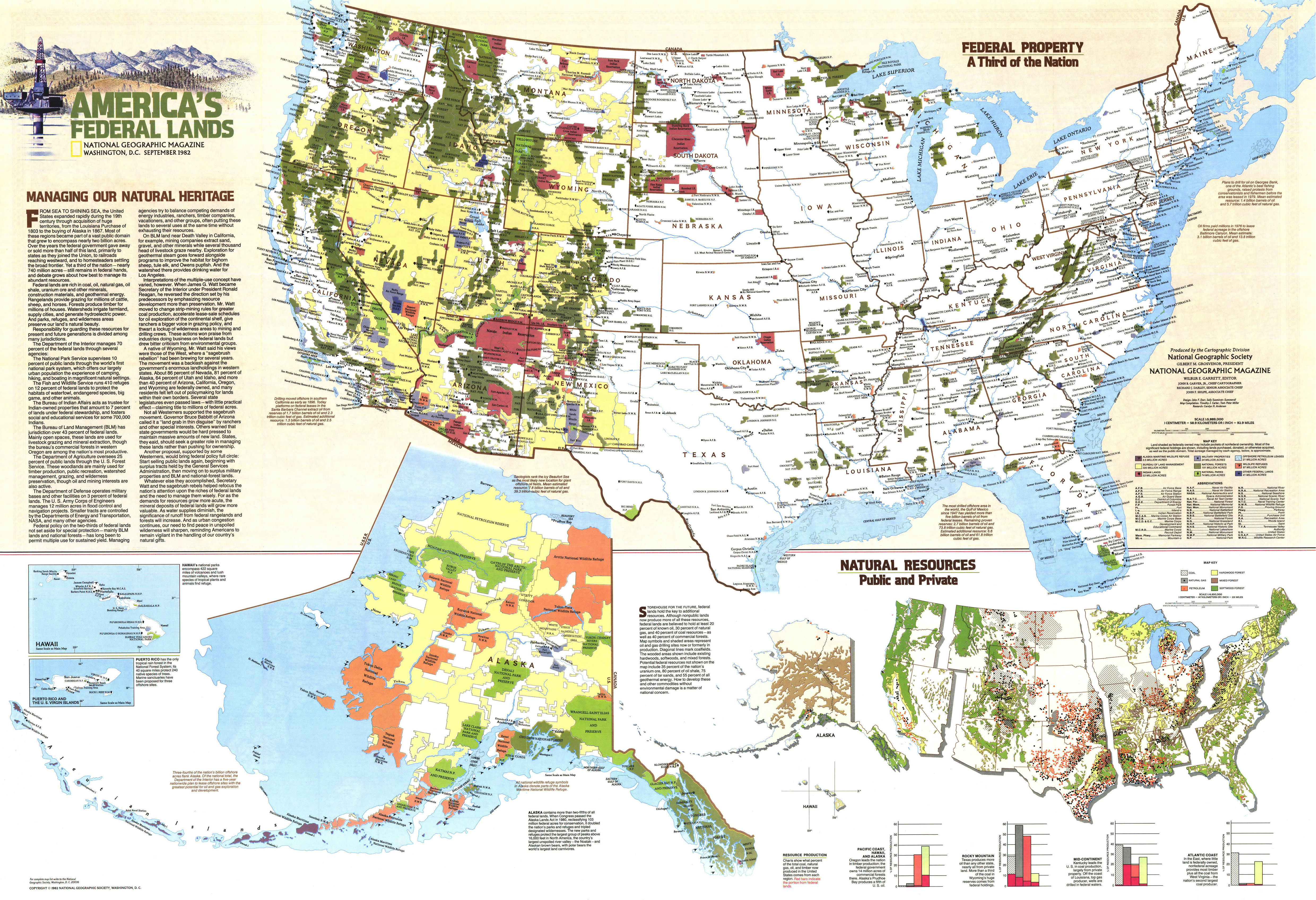 National Geografic - Mapy - USA - Americas Federal Lands 1982.jpg