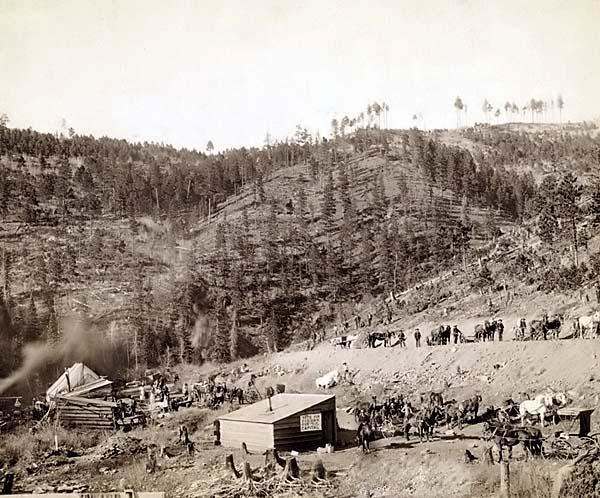 Dziki zachód - Railroad Camp in Whitewood Canyon in the Dakota Territory.jpg