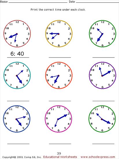 Karty pracy związane z obliczeniami czasowymi i nauką zegara - zegar31.bmp