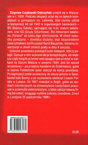 Zbigniew Czajkowski-Dębczyński - Dziennik powstańca 2001 - Dziennik powstańca.jpg