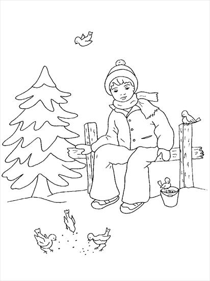 Zima -  zwierzęta - zwierzęta zimą - kolorowanka 4.tif